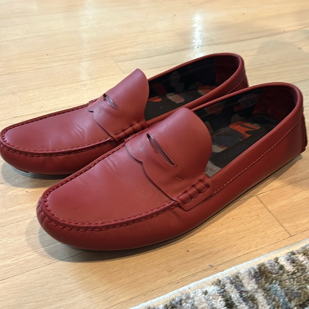 Louis Vuitton Shade Car Shoe, red leather size 10 UK/ 11 US